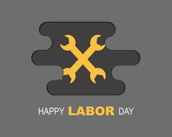 Happy Labor Day Wrench Geometri Object Vector