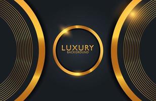 Luxury elegant Abstract black and shiny gold geometric background vector