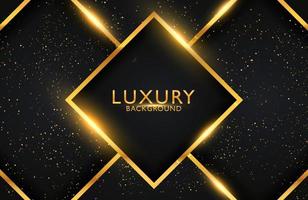 Luxury Abstract black and shiny gold geometric background vector