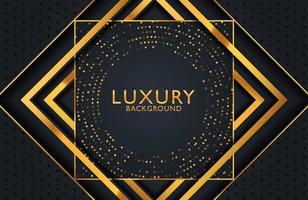 Luxury Abstract black and shiny gold geometric background vector