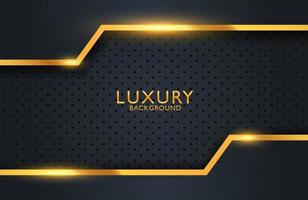 Luxury Abstract black and shiny gold geometric background vector