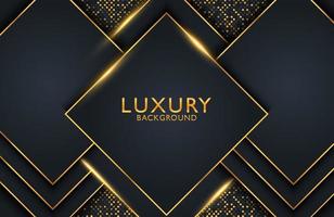 Luxury elegant Abstract black and shiny gold geometric background vector