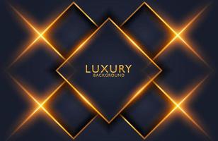 Luxury elegant Abstract black and shiny gold geometric background vector