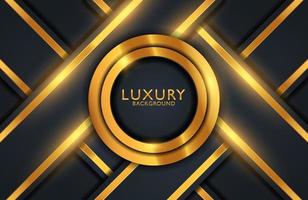 Luxury elegant Abstract black and shiny gold geometric background vector