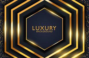 Luxury Abstract black and shiny gold geometric background vector