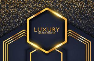 Luxury Abstract black and shiny gold geometric background vector