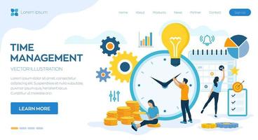 Time management planning, organization and control concept vector