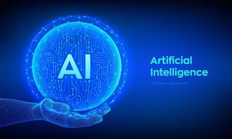 AI. Artificial Intelligence Logo. Artificial Intelligence. vector