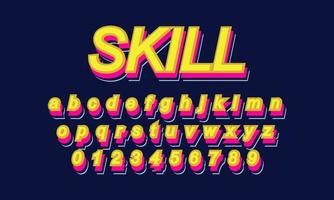 skill font alphabet vector