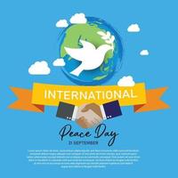 día internacional de la paz. concepto de ilustración actual mundo de la paz. vector