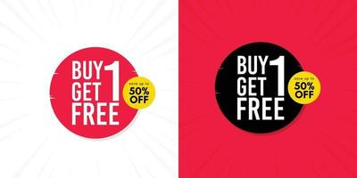 Buy 1 Get 1 Free sale banners template. vector