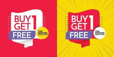 Buy 1 Get 1 Free sale banners template. vector