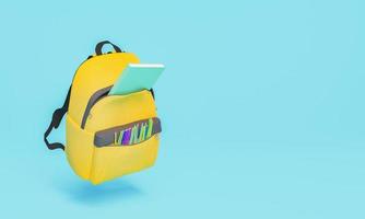 Backpack with school supplies photo