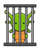 Virus covid-19 imprisoned cartoon icon vector illustration