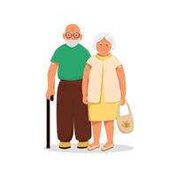 Elderly couple Vector Flat illustration