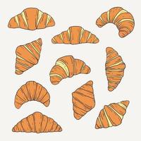 Doodle freehand sketch drawing of croissant bread. vector