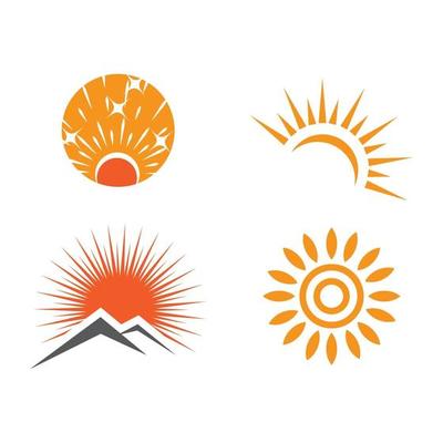 Set Sun Logo Template vector symbol