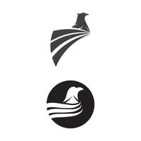 Falcon eagle birdWave Logo Template vector symbol