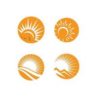 Set Sun Logo Template vector symbol