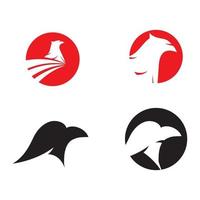 Establecer el símbolo de vector de plantilla de logotipo de onda de pájaro halcón águila