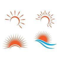 Set Sun Logo Template vector symbol