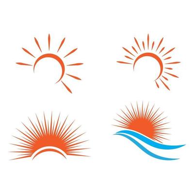 Set Sun Logo Template vector symbol