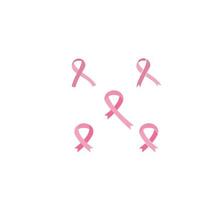conciencia del cáncer de mama diseño plano de cinta rosa. vector