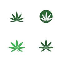 Establecer símbolo de vector de plantilla de logotipo de cannabis