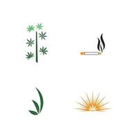 Establecer símbolo de vector de plantilla de logotipo de cannabis