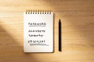 Strong and weak easy Password concept photo
