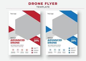 Drone Flyer Template, Most Advanced Drone Services Flyer vector