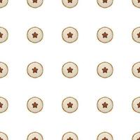 big set identical biscuit, kit colorful pastry cookie vector