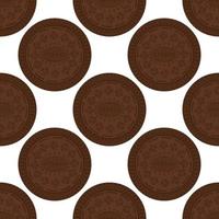 big set identical biscuit, kit colorful pastry cookie vector