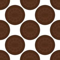 big set identical biscuit, kit colorful pastry cookie vector