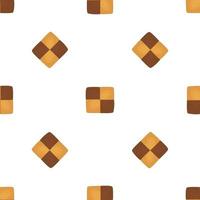big set identical biscuit, kit colorful pastry cookie vector