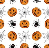 Illustration on theme big colored pattern Halloween vector