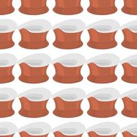 Abstract seamless plastic baby pots with comfortable handle vector