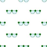 Irish holiday St Patrick day, seamless eyeglasses vector