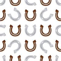 Irish holiday St Patrick day, seamless horseshoes vector