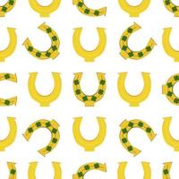 Irish holiday St Patrick day, seamless horseshoes vector