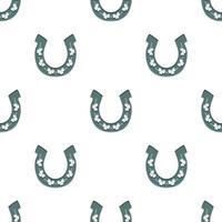 Irish holiday St Patrick day, seamless horseshoes vector