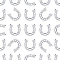 Irish holiday St Patrick day, seamless horseshoes vector