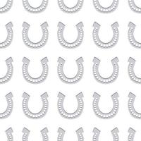 Irish holiday St Patrick day, seamless horseshoes vector