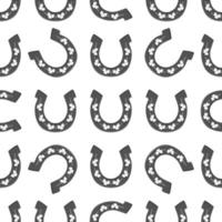 Irish holiday St Patrick day, seamless horseshoes vector