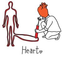 metaphor main function of human heart vector