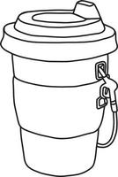 Paper cup of takeaway coffee with dispenser vector