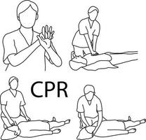 CPR demonstration first aid vector illustration
