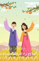 concepto de chuseok feliz vector