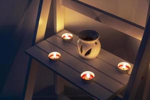 Spa candles and dim lights photo