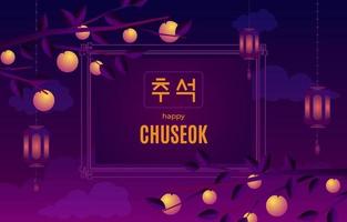 festival de chuseok con fondo oscuro vector